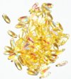 100 3x11mm Transparent Light Topaz AB Dagger Beads
